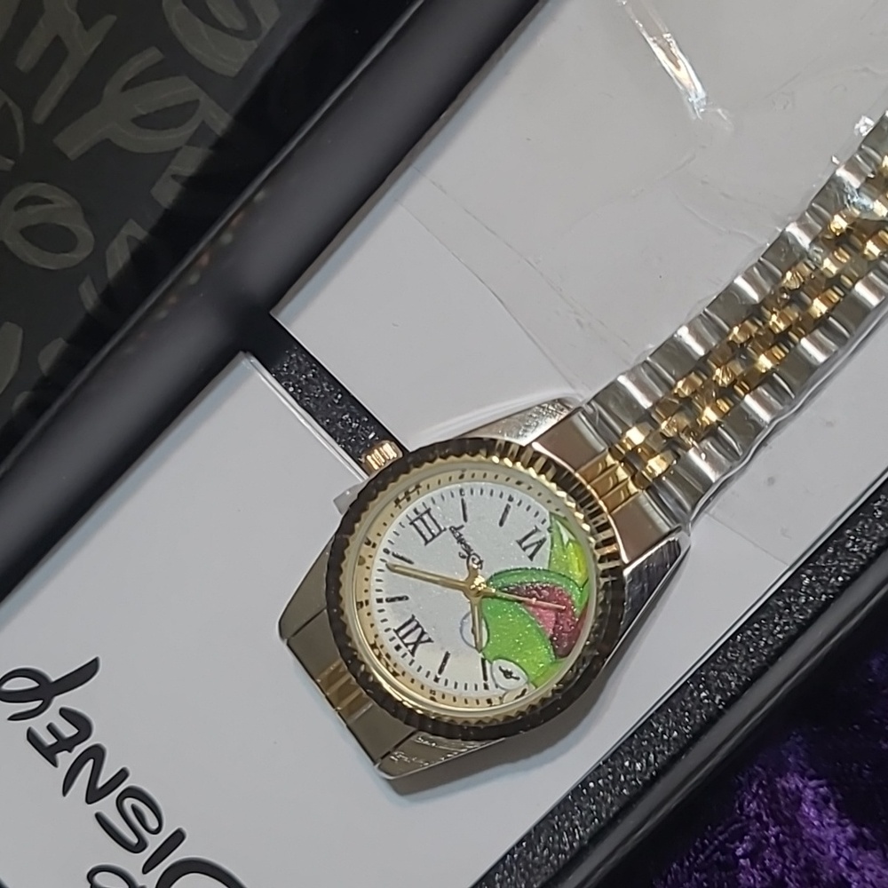 Disney Gold and Silver Timepiece with Colorful Dial. Kermit. 2 Available - Picture 2 of 3